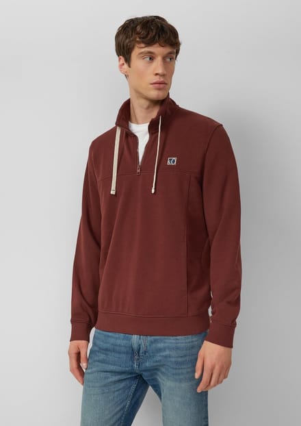 s.Oliver - male - Sweater met steekzakken en labelopdruk