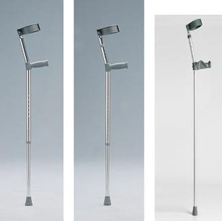 Elleboogkrukken (per paar) : met standaardgreep dubbel verstelbaar, greephoogte 66 - 94 cm