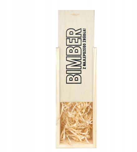Bimberek Serie - Houten Kist voor Wodka - 26cm - Bimber Print - Ideaal Cadeau