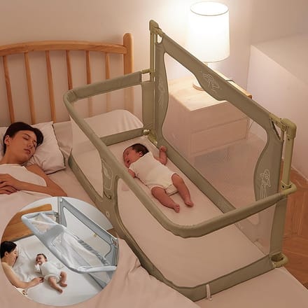 Schaalbare 3-in-1 Wieg en Bijzetbed voor Baby's, Verstelbare Hoogte en Opvouwbaar