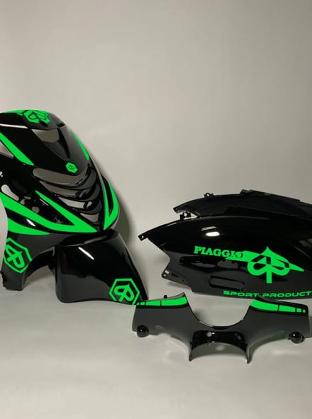 Piaggio Zip Stickerset - Crossed - Fluor Groen