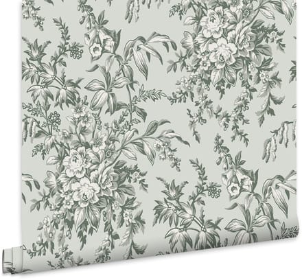 Laura Ashley Picardie Behang - Bloemen - 10mx52cm - Groen