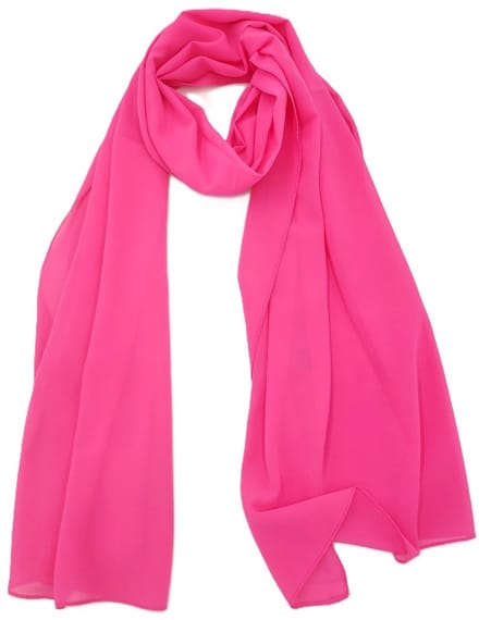 Lange dames sjaal Ditte-effen fuchsia roze-omslagdoek-stola
