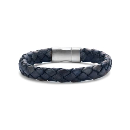 Frank 1967 bracelet blue braided leather 20cm ips
