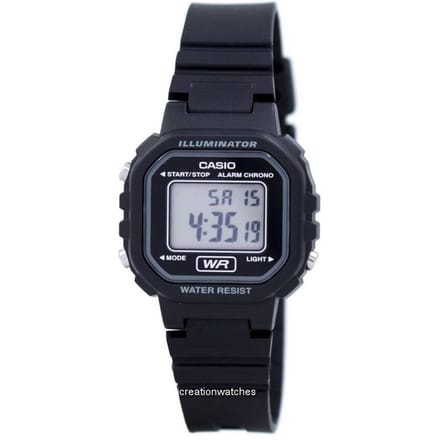 Casio LA-20WH-1ADF Digitaal Sporthorloge voor Dames met Vierkant Display - Zwart