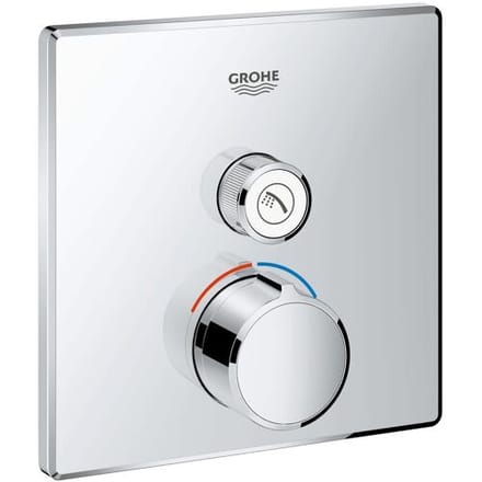 Grohe SmartControl concealed mixer ready-mounted set with one shut-off valve, square design 29147000