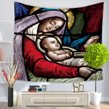 Wandkleed - Mary and Jesus Wandkleed - Maria met baby Jezus - 150 x 200 CM