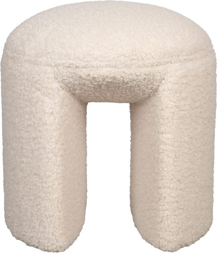 Housecraft Living Noxx Kruk/ Poef Teddy stof Wit