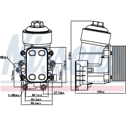 Olie radiator, motorolie NISSENS 91158