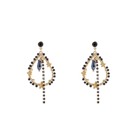 Go Dutch Label Oorknoppen flowery drop Zwart