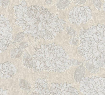 GROTE BLOEMEN BEHANG | Botanisch - beige wit - A.S. Création Attractive 2