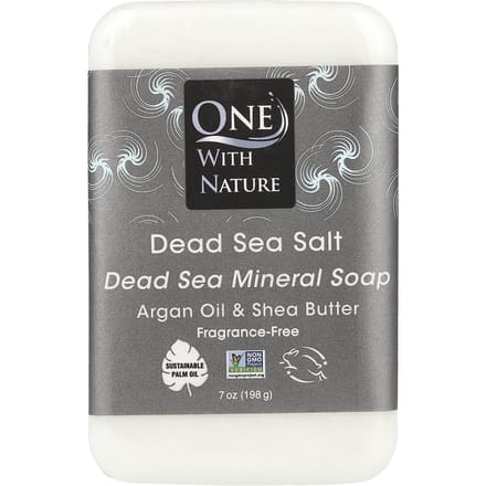 One with Nature, Drievoudig gemalen minerale zeep, Ongeparfumeerd, 7 oz (200 gram) gray