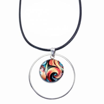 Ketting Sangria rood geel 45 cm - Charme Bijoux