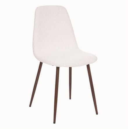 Atmosphera Eetkamerstoel Roka pluche wit wit