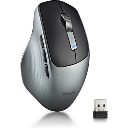 NGS Lush Stille Draadloze Muis – 2.4 GHz + Bluetooth - Oplaadbaar - 6 knoppen