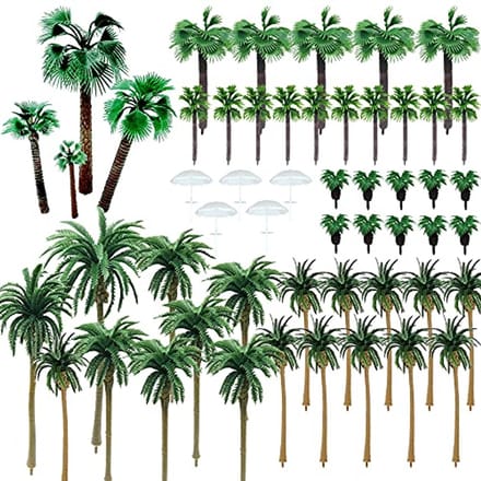 Gemengde Modelle Bomen Set met Mini Paraplu's voor Modelbouw en Diorama's