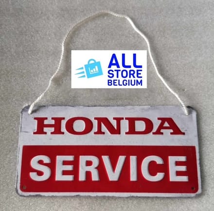 Honda service metalen plaat met koordje 20x10cm