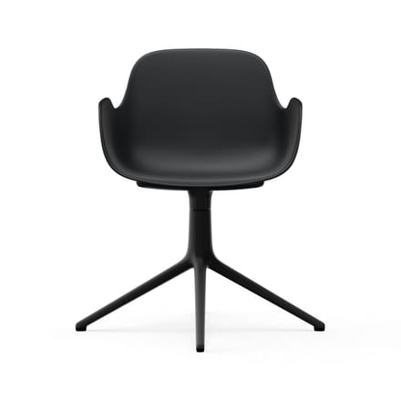 Normann Copenhagen - Form Draaifauteuil - zwart - aluminium zwart