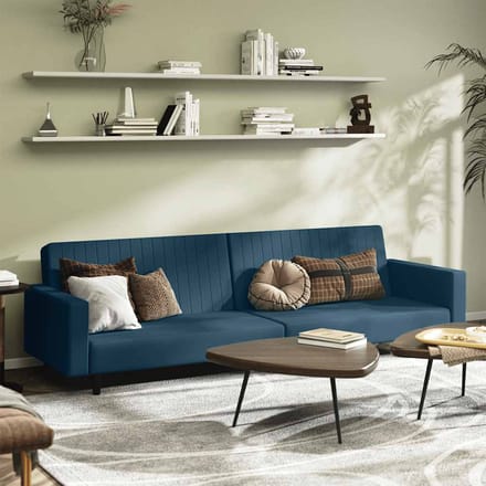 vidaXL - Slaapbank - 2-zits - fluweel - blauw