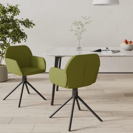 vidaXL - Eetkamerstoelen - draaibaar - 2 - st - fluweel - lichtgroen