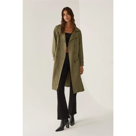 Dubbelzijdig Gordijn Trenchcoat met Ceintuur