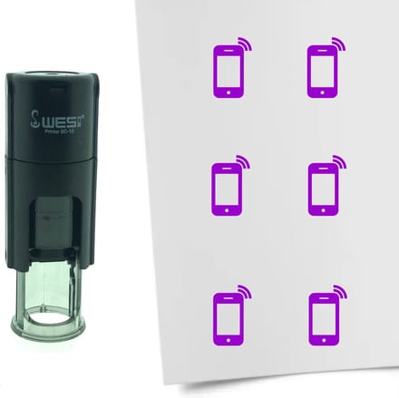 CombiCraft Stempel Smartphone 10mm rond - Paarse inkt