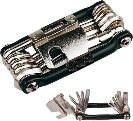Fiets multitool - Reparatieset - Onderweg repareren - 17 functies - Compact formaat - Zwart