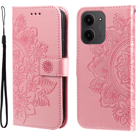 Comfycase Xiaomi Redmi 15C Floral Bookcase Hoesje Roze