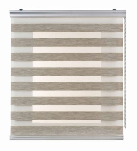 Storesdeco - Premium Duo rolgrodijn aluminium afwerking Beige, 80x250 cm