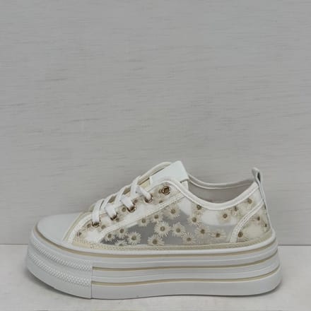 Leuke sneakers met bloemetjes beige Beige / 38