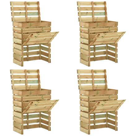 vidaXL - Latten - tuincomposter - 4 - pcs - Groen - 110 - x - 58 - x - 113 - cm