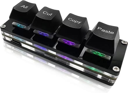 Programmeerbaar Mini Macro Toetsenbord 4 Toetsen met Sneltoetsen voor Werken en Gaming