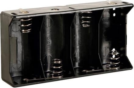Batterijhouder Voor 4 X D-Cell (Met Soldeerlippen)