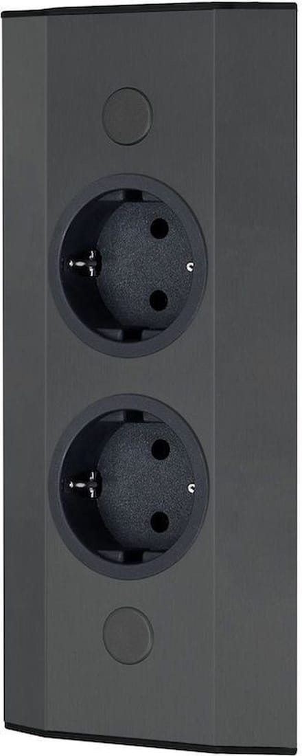 Energie hoekzuil 2ST smal zwart