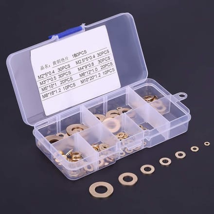 Dailygoods - Assortiment Messing Sluitringen 180 Stuks