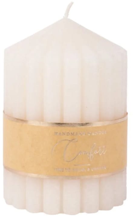 Kaars Ribble Creme 7x7xh10cm