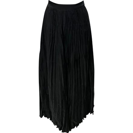 Joseph Geplooide Midi Rok in Zwarte Cupro