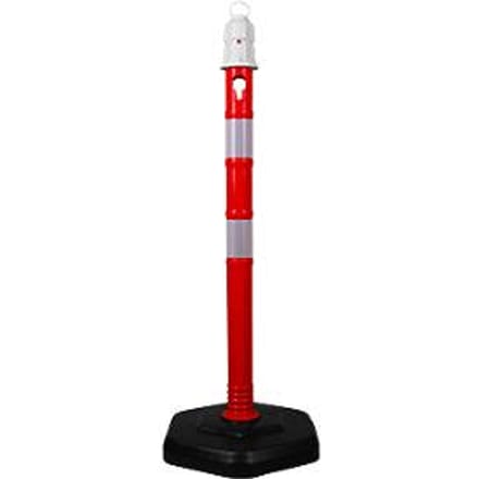 Kettingpalen - polypropyleen - 4 palen + 4 kettingen - rood/wit - set
