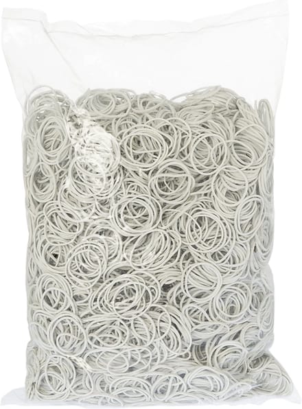 Rubbermagazijn - Elastiekjes - Rubber - Wit - 30x1,5mm - Circa 4700 stuks - Kleine elastiekjes