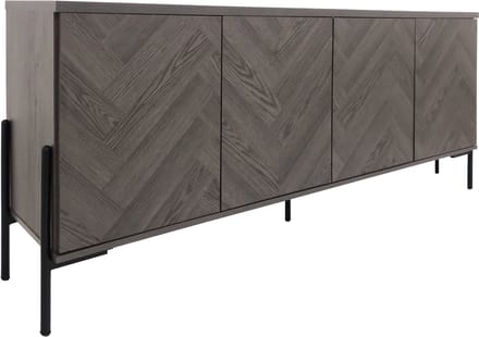 Charlene-Dressoir - 4-deuren - Wit Visgraat