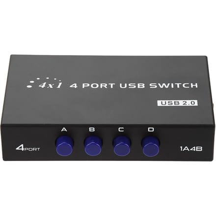 24 Poort USB 2.0 Handmatige Delingsschakelaar Schakelaarbox voor PC Printer Scanner (4 poorten)