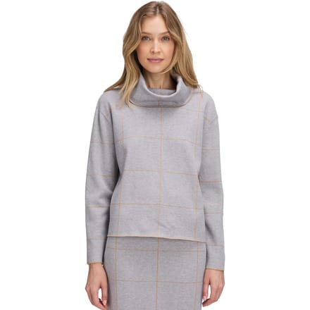 Colpullover met een ruitmotief - grijs / beige / gemêl. - Gr. 46 van Goldner Fashion
