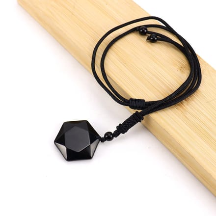 Bixorp Gems Onyx Hexagon Ketting - Edelstenen Hanger aan Verstelbaar Koord