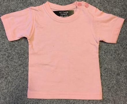 Baby shirt effen licht roze maat 68