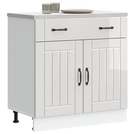 vidaXL - Onderkast - Lucca - bewerkt - hout - hoogglans - wit