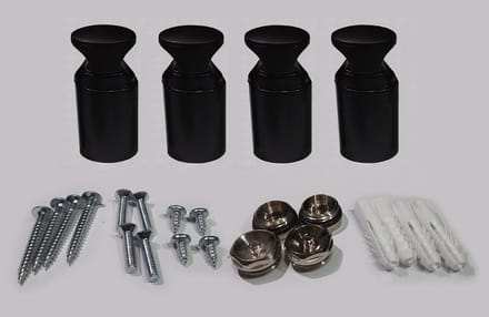 Handdoekradiator Beugels (Verpakt per 4 stuks) Mat Zwart