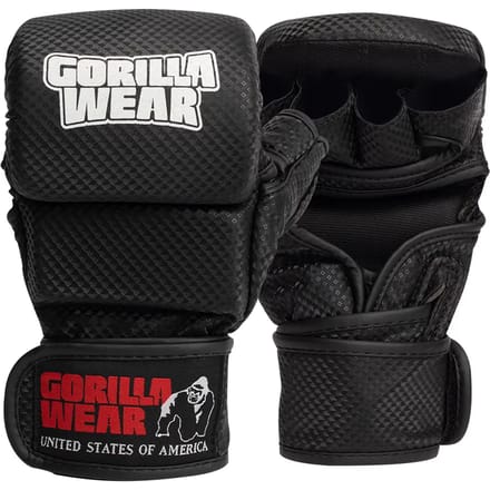 Gorilla Wear Ely MMA Bokshandschoenen - MMA Gloves - Zwart/Wit - M/L