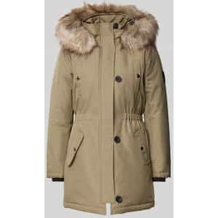 Getailleerde parka met imitatiebont, model 'IRIS'