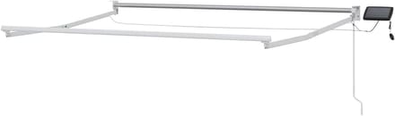 Terras Zonnescherm Frame - Uitschuifbaar Scherm Luifel - Buiten Ontspannen - Aluminium Frame Met LED - 3.5 x 2 m