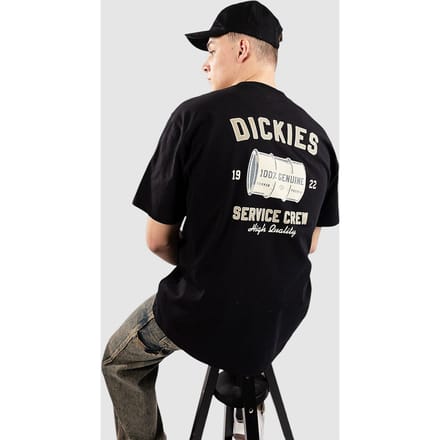 Short Sleeve Crew Neck Graphic Tee - Black T-Shirts